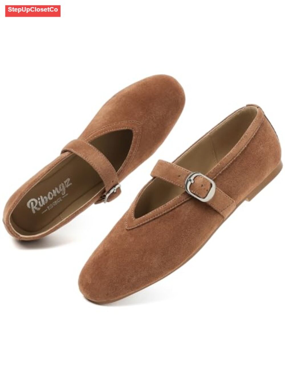 Foldable Ballet Flats Women Mary Jane Round Toe Dress Shoes Slip-On Comfort
